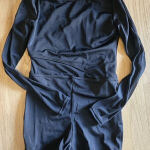 Balera Black Dancewear ONE piece With Cutouts, Size Large Child